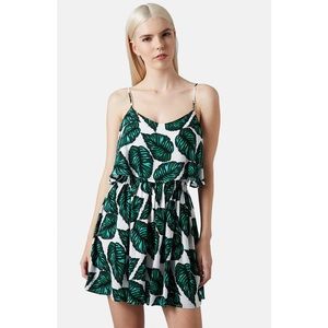 Topshop Leaf Print Crinkle Sundress
